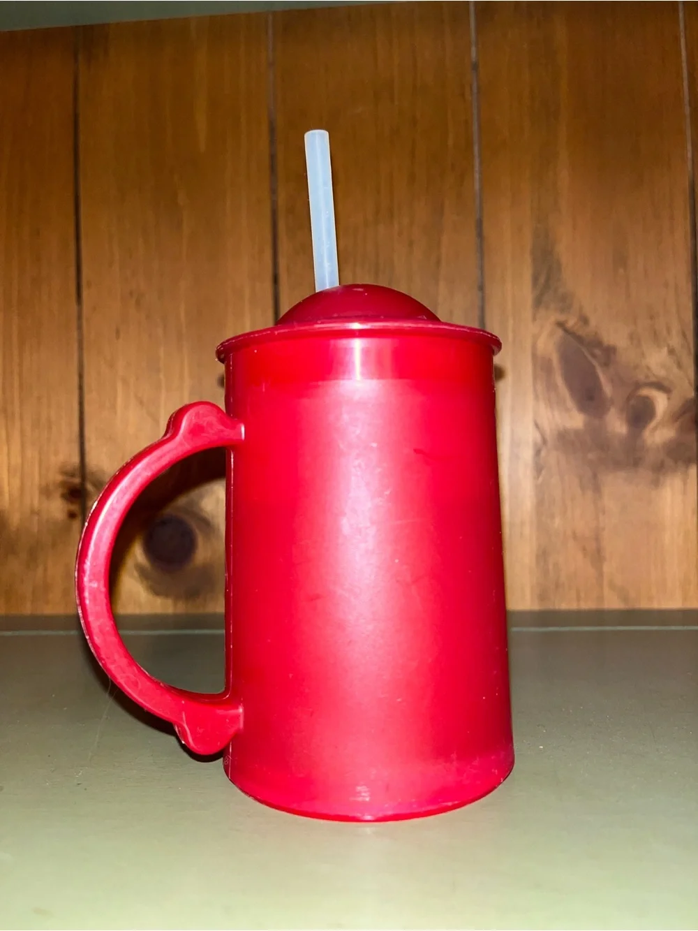 Red Kids Freezer Mug with Straw, purchased at Pottery Barn Kids
